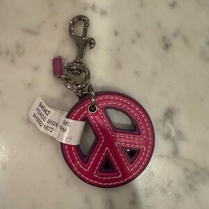 Coach peace sign keychain